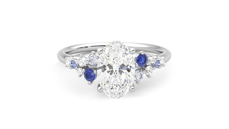 Taylor & Hart Marula Oval Engagement Ring 360 degree image 1