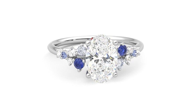 Taylor & Hart Marula Oval Engagement Ring 360 degree image 2