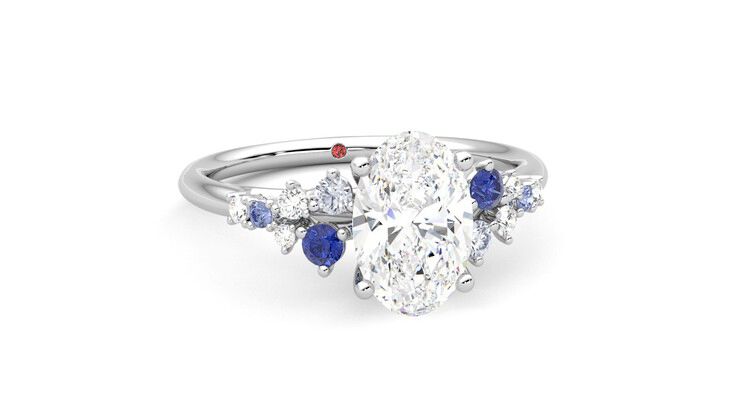 Taylor & Hart Marula Oval Engagement Ring 360 degree image 3