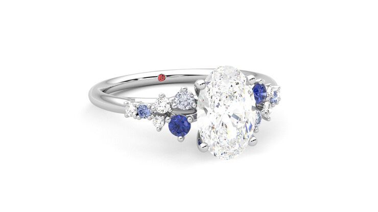 Taylor & Hart Marula Oval Engagement Ring 360 degree image 4