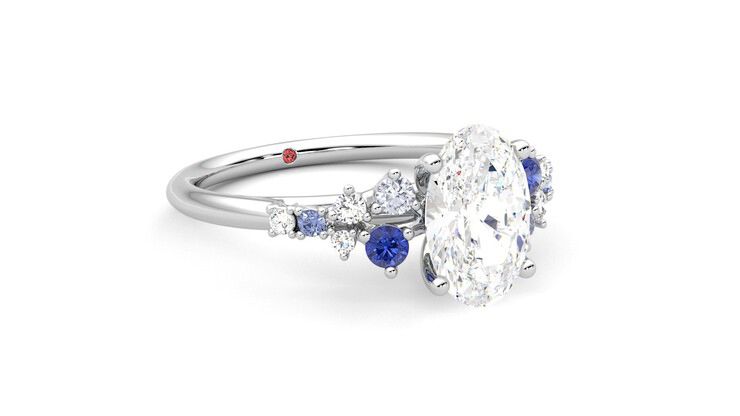 Taylor & Hart Marula Oval Engagement Ring 360 degree image 5