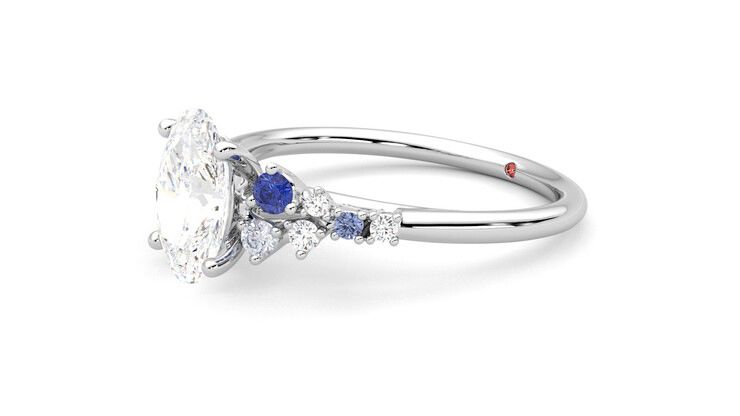 Taylor & Hart Marula Oval Engagement Ring 360 degree image 23