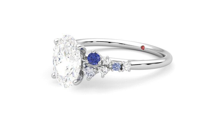 Taylor & Hart Marula Oval Engagement Ring 360 degree image 24