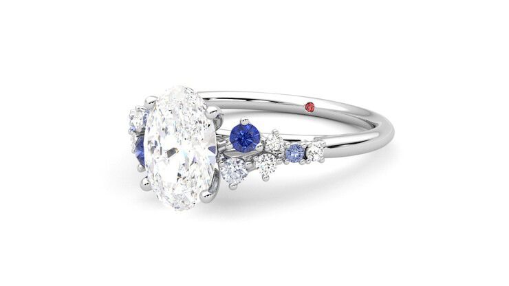 Taylor & Hart Marula Oval Engagement Ring 360 degree image 25
