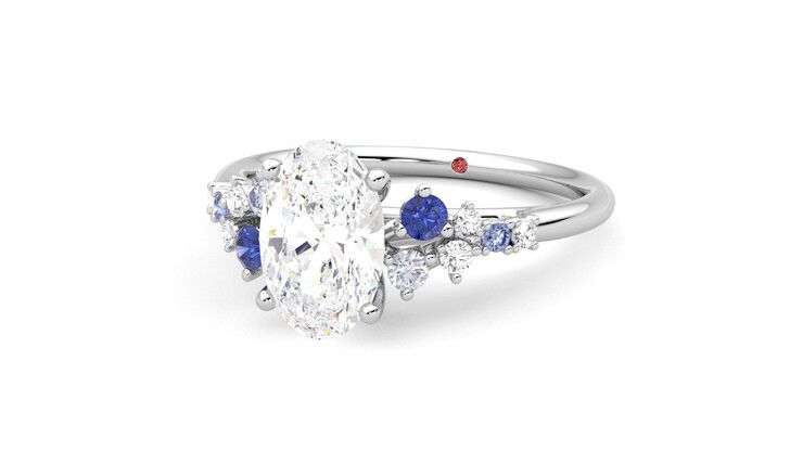 Taylor & Hart Marula Oval Engagement Ring 360 degree image 26