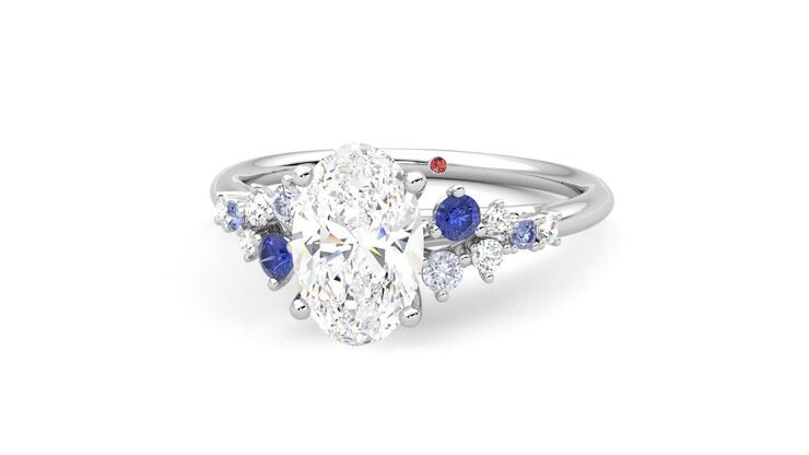 Taylor & Hart Marula Oval Engagement Ring 360 degree image 27