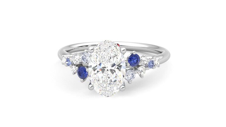 Taylor & Hart Marula Oval Engagement Ring 360 degree image 28