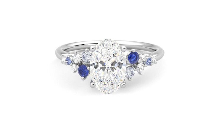 Taylor & Hart Marula Oval Engagement Ring 360 degree image 29