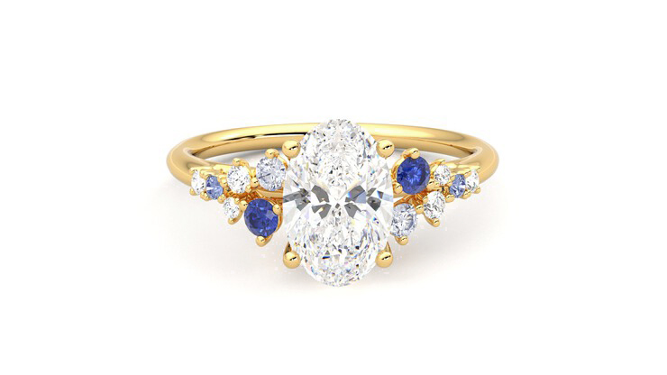 Taylor & Hart Marula Oval Engagement Ring 360 degree image 1