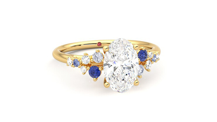 Taylor & Hart Marula Oval Engagement Ring 360 degree image 3