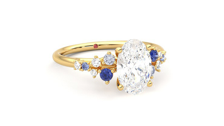Taylor & Hart Marula Oval Engagement Ring 360 degree image 4