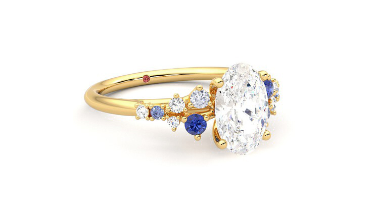 Taylor & Hart Marula Oval Engagement Ring 360 degree image 5