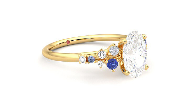 Taylor & Hart Marula Oval Engagement Ring 360 degree image 6