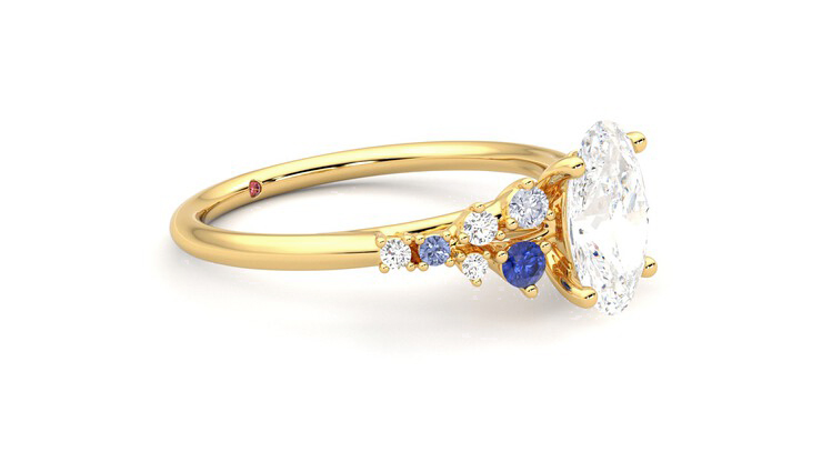 Taylor & Hart Marula Oval Engagement Ring 360 degree image 7