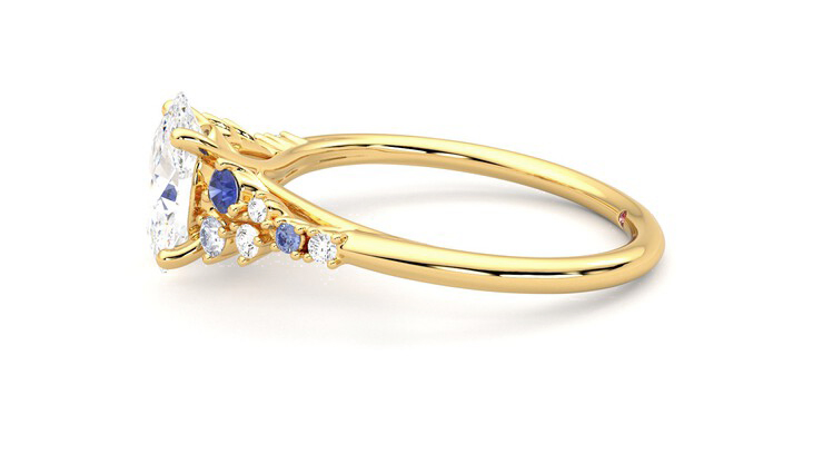 Taylor & Hart Marula Oval Engagement Ring 360 degree image 21