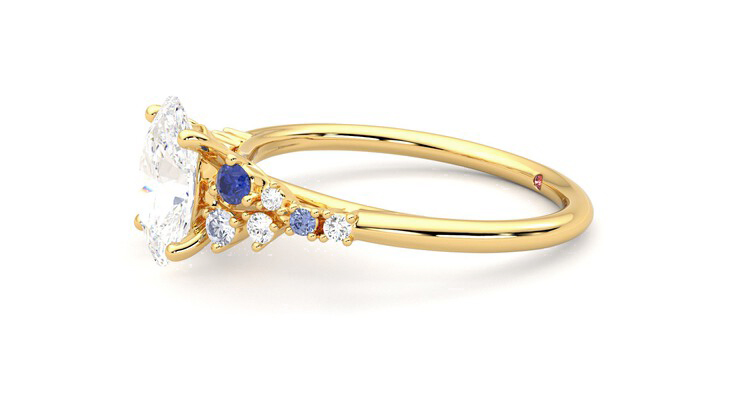 Taylor & Hart Marula Oval Engagement Ring 360 degree image 22