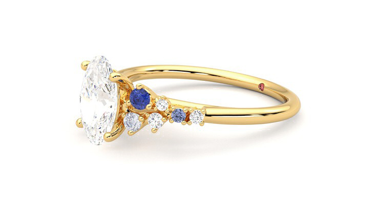 Taylor & Hart Marula Oval Engagement Ring 360 degree image 23