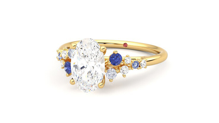 Taylor & Hart Marula Oval Engagement Ring 360 degree image 26