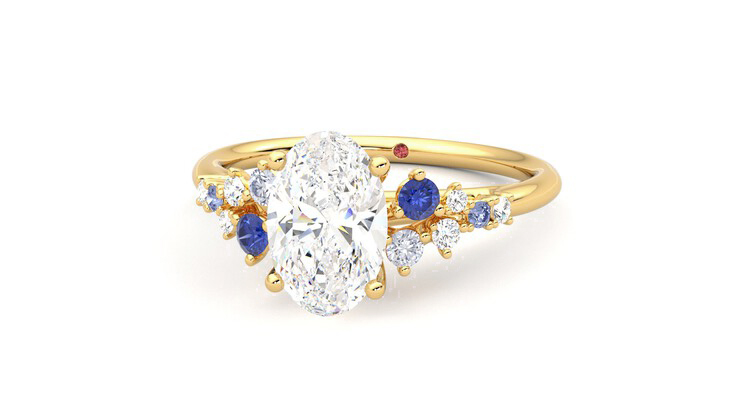 Taylor & Hart Marula Oval Engagement Ring 360 degree image 27