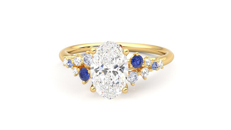 Taylor & Hart Marula Oval Engagement Ring 360 degree image 28