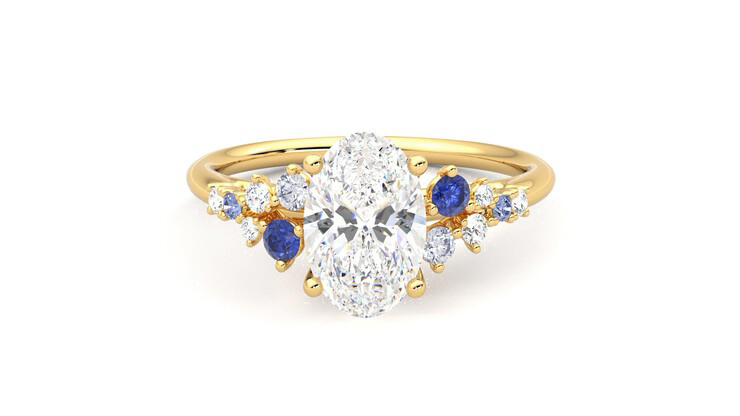 Taylor & Hart Marula Oval Engagement Ring 360 degree image 29