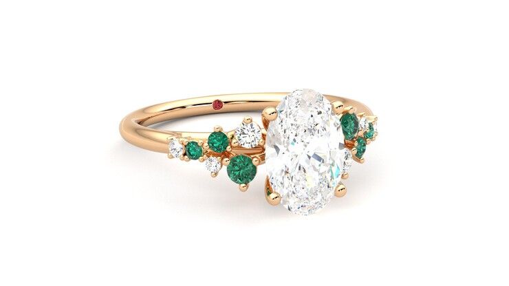 Taylor & Hart Marula Oval Engagement Ring 360 degree image 4