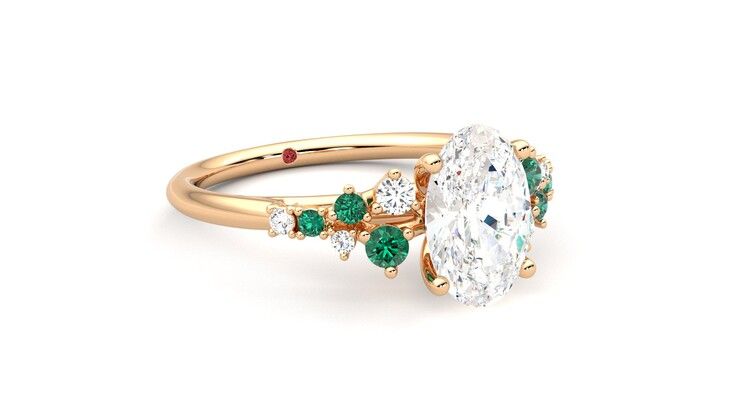Taylor & Hart Marula Oval Engagement Ring 360 degree image 5