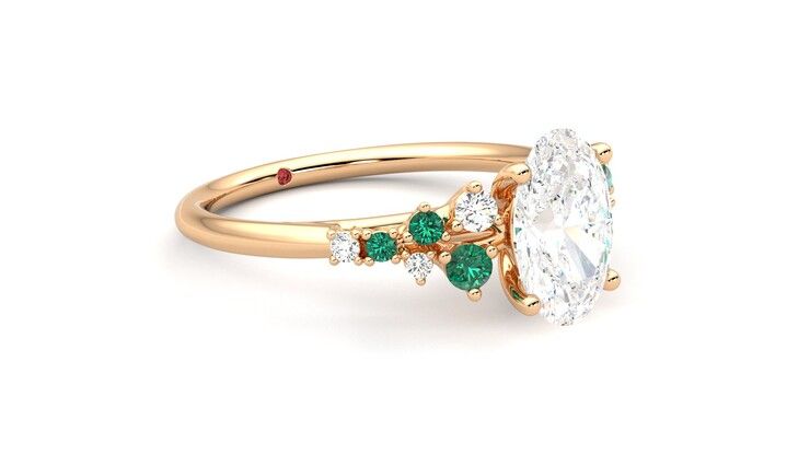 Taylor & Hart Marula Oval Engagement Ring 360 degree image 6