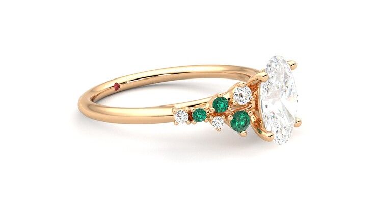 Taylor & Hart Marula Oval Engagement Ring 360 degree image 7