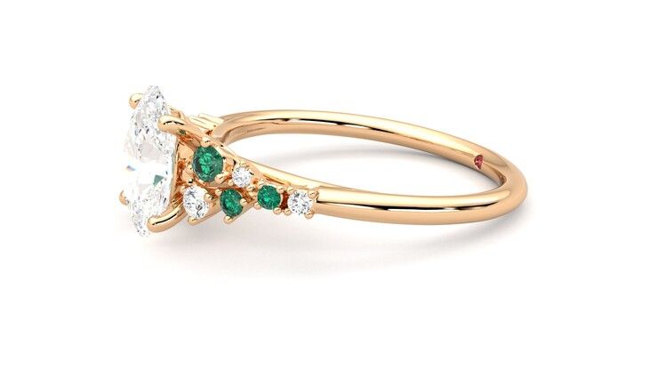Taylor & Hart Marula Oval Engagement Ring 360 degree image 22
