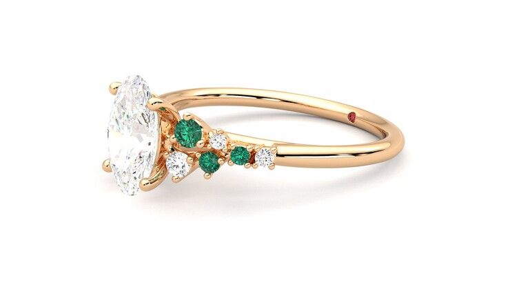 Taylor & Hart Marula Oval Engagement Ring 360 degree image 23