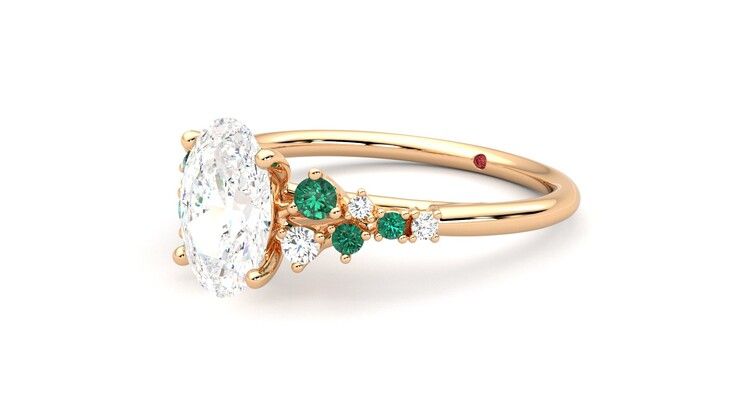 Taylor & Hart Marula Oval Engagement Ring 360 degree image 24