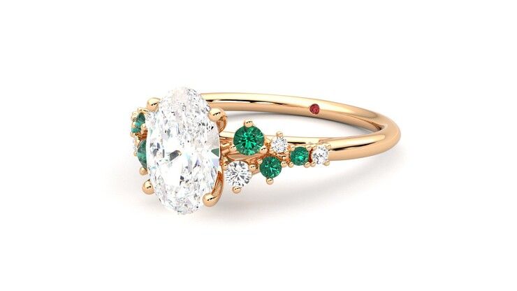 Taylor & Hart Marula Oval Engagement Ring 360 degree image 25