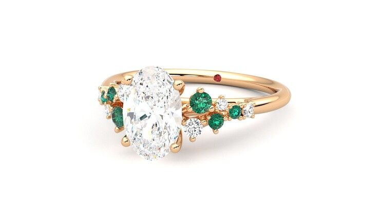 Taylor & Hart Marula Oval Engagement Ring 360 degree image 26
