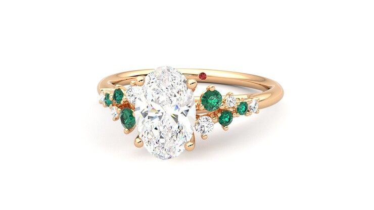 Taylor & Hart Marula Oval Engagement Ring 360 degree image 27