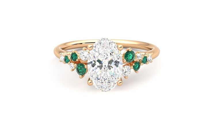 Taylor & Hart Marula Oval Engagement Ring 360 degree image 29