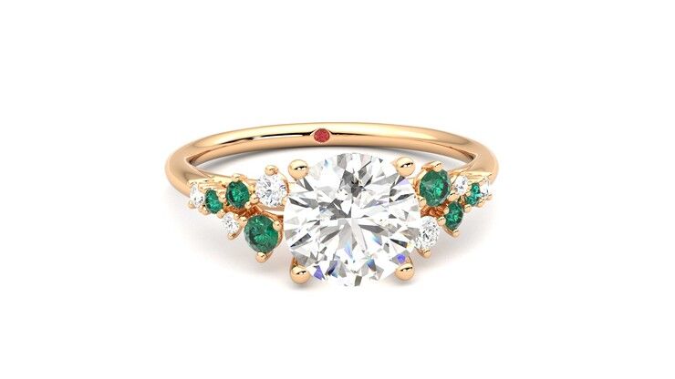Taylor & Hart Marula Round Engagement Ring 360 degree image 2