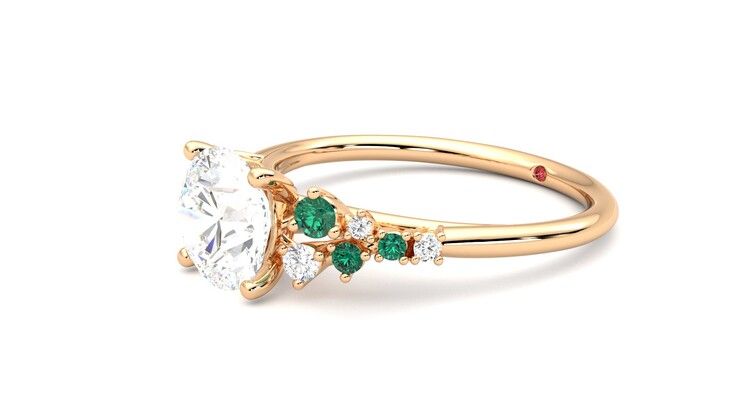 Taylor & Hart Marula Round Engagement Ring 360 degree image 23