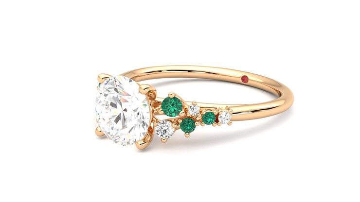 Taylor & Hart Marula Round Engagement Ring 360 degree image 24