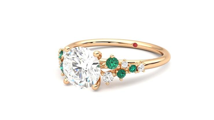 Taylor & Hart Marula Round Engagement Ring 360 degree image 25