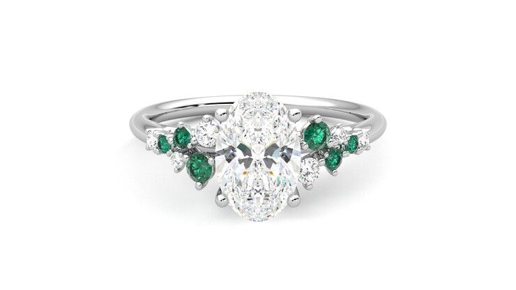 Taylor & Hart Marula Oval Engagement Ring 360 degree image 0