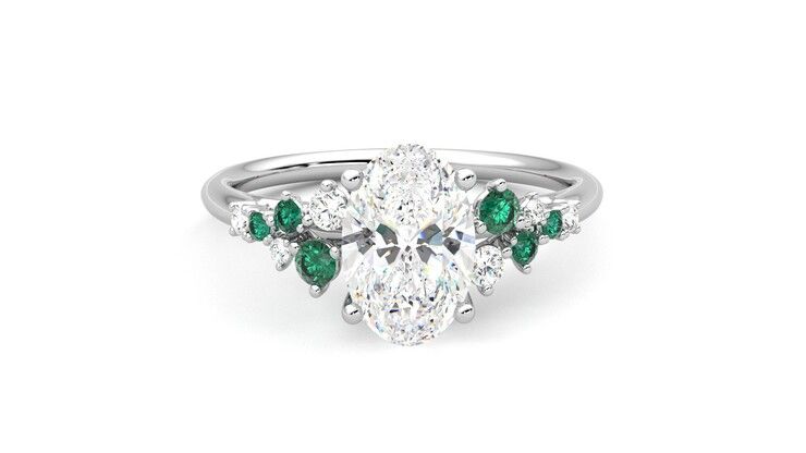 Taylor & Hart Marula Oval Engagement Ring 360 degree image 1