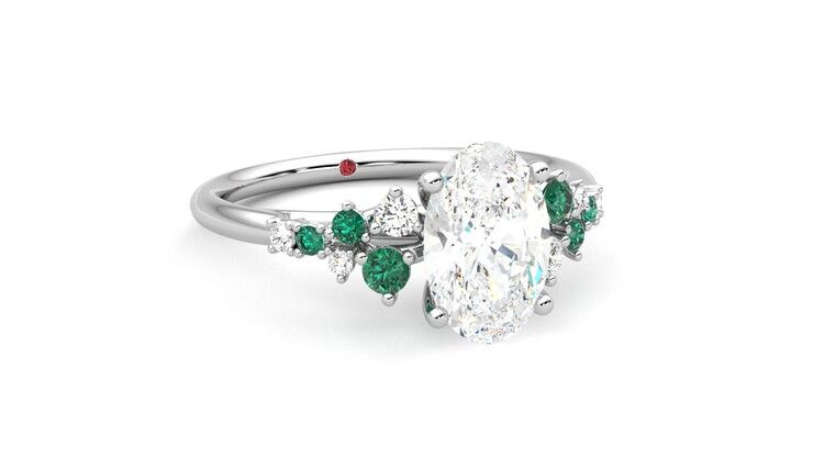Taylor & Hart Marula Oval Engagement Ring 360 degree image 4