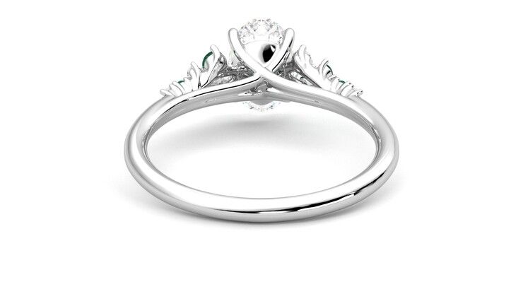 Taylor & Hart Marula Oval Engagement Ring 360 degree image 15