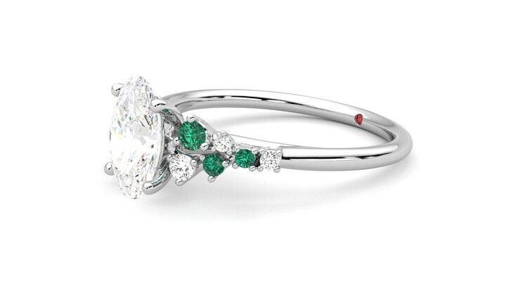 Taylor & Hart Marula Oval Engagement Ring 360 degree image 23