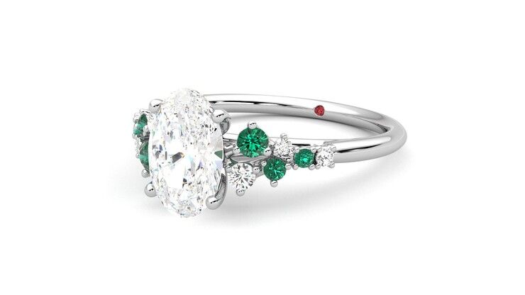 Taylor & Hart Marula Oval Engagement Ring 360 degree image 25