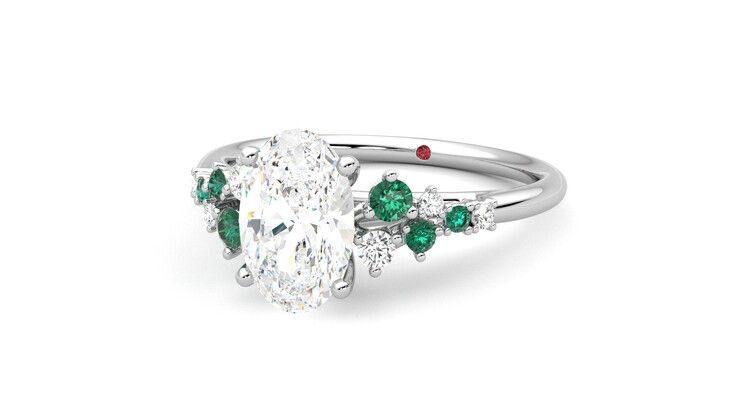 Taylor & Hart Marula Oval Engagement Ring 360 degree image 26