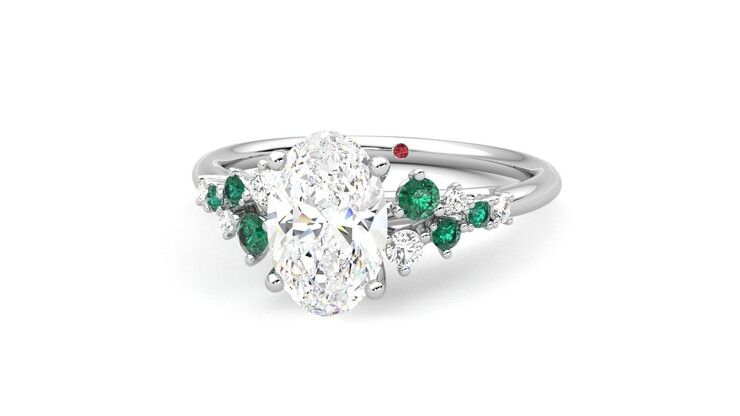 Taylor & Hart Marula Oval Engagement Ring 360 degree image 27