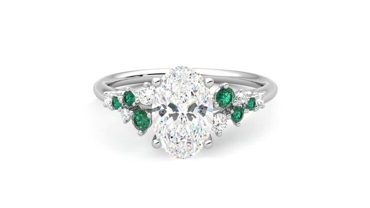Taylor & Hart Marula Oval Engagement Ring 360 degree image 29