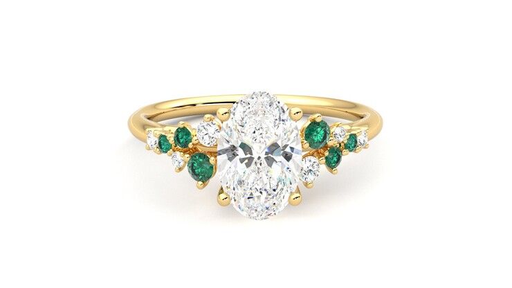 Taylor & Hart Marula Oval Engagement Ring 360 degree image 1
